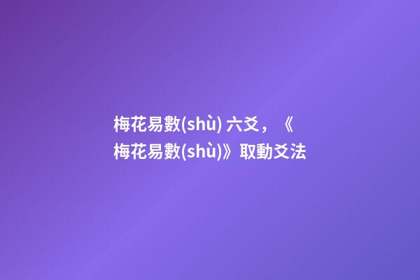 梅花易數(shù) 六爻，《梅花易數(shù)》取動爻法